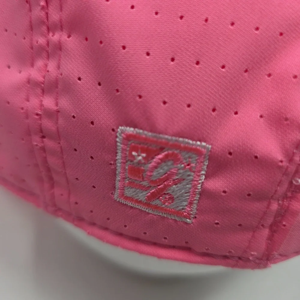 The Game Hat Womens OS Pink Embroidered Anchor State Logo Stretch Breathable NWT